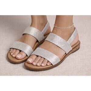 Easy Spirit Lana2 Silver Stretch Comfort Sandals Lightweight - Various Sizes NEW